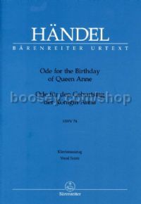 Ode for the Birthday of Queen Anne Ger/Eng Vocal Score