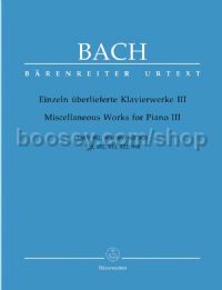 Miscellaneous Works For Piano Book III