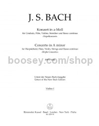 Concerto for Harpsichord, Flute, Violin, Strings and Basso continuo in A minor (BWV 1044) (Violin 1)