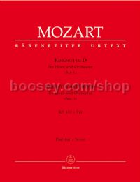Concerto for Horn No. 1 in D (K.412 & 514 (K.386b) Score