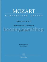 Missa Brevis K194 Vocal Score Barenreiter Edition