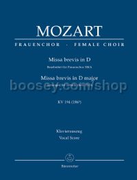 Missa brevis D major K. 194 (arr. female choir) (vocal score)