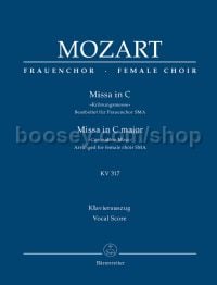 Missa C major K. 317 "Coronation Mass" (arr. female choir) (vocal score)