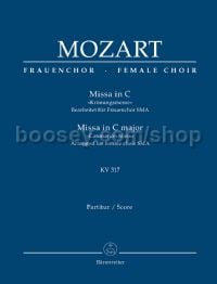 Missa C major K. 317 "Coronation Mass" (arr. female choir) (score)