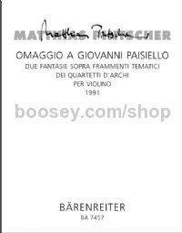 Omaggio a Giovanni Paisiello. for Violin Solo