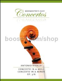 Violin Concerto in A minor op. 3/6 - violin & piano (Bärenreiter's Easy Concertos)