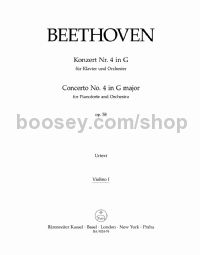 Concerto No. 4 for Pianoforte and Orchestra in G major, op. 58 - violin 1 part