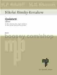 Quintet in Bb major op. posth. - flute, clarinet, horn, bassoon & piano (score & parts)