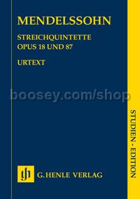 String Quintets, Opp.18 & 87 (Study Score)
