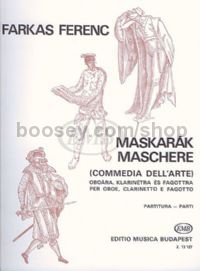 Mascarade ("Maschere") for Oboe, Clarinet and Bassoon (score & parts)