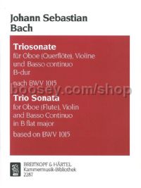 Trio Sonata in Bb major based on BWV 1015 - oboe, violin, basso continuo