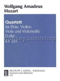 Quartet in D major KV 285 - flute, violin, viola & cello