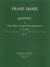 Quintet in D minor, op. 41 - oboe, clarinet, bassoon, horn, piano (score)