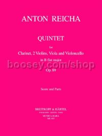 Quintet in Bb major - clarinet & string quartet (score & parts)