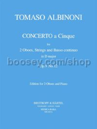 Concerto à 5 in D major, op. 9/12 - 2 oboes & piano