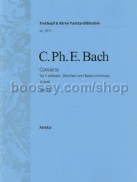 Harpsichord Concerto in D minor Wq 23 (score)