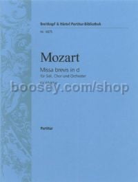 Missa brevis in D minor K. 65 (61a) (score)