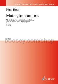 Mater, fons amoris - soprano (or tenor) solo, choir (SA) & organ (score)