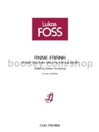 Anne Frank (Cello & Piano Score & Part)