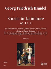 Sonata in A Minor Op. 1 No. 4 for Treble Recorder (Flute, Oboe, Violin) & Guitar (score & parts)