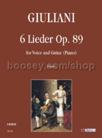6 Lieder Op. 89 for Voice & Guitar (Piano) (score & parts)