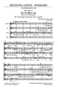 Ein Kindlein zart op. 39/1 (choral score)