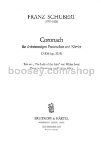 Coronach D 836 [Op. 52/4] (choral score)