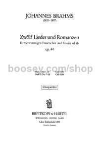 12 Lieder und Romanzen Op.44 7-12 (choral score)