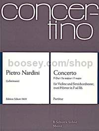 Concerto in F major op. 1/3 - violin & string orchestra; 2 horns in F ad lib. (score)