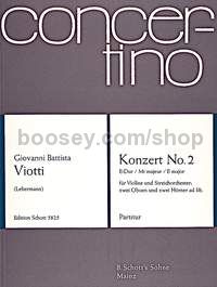Concerto No. 2 in E major - violin & string orchestra; 2 oboes & 2 horns ad lib. (score)