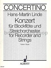 Concerto - recorder (alto, sopranino & bass) & string orchestra (score)