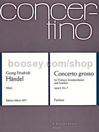 Concerto grosso op. 6 HWV 325 - violin, string orchestra & harpsichord (score)