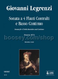 Sonata for 4 Treble Recorders & Continuo (score & parts)