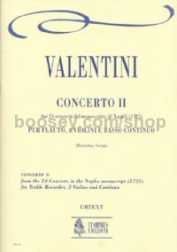 Concerto No. 2 for Treble Recorder (Flute), 2 Violins & Continuo (score & parts)