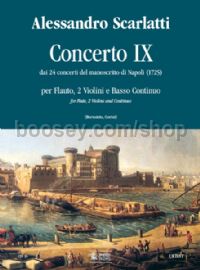 Concerto No. 9 for Treble Recorder (Flute), 2 Violins & Continuo (score & parts)