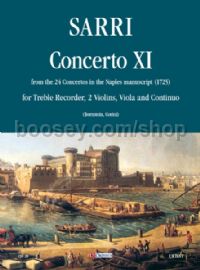 Concerto No. 11 for Treble Recorder (Flute), 2 Violins, Viola & Continuo (score & parts)