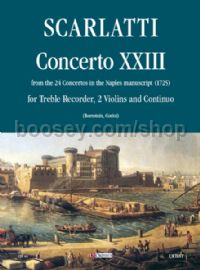 Concerto No. 23 for Treble Recorder (Flute), 2 Violins & Continuo (score & parts)