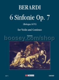 6 Sinfonie Op. 7 (Bologna 1670) for Violin & Continuo (score & parts)