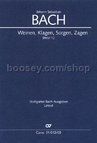 Weinen, Klagen, Sorgen, Zagen BWV 12 (Vocal Score)