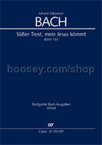 Süsser Trost, mein Jesus kommt BWV 151 (Study Score)