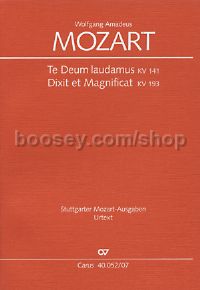 Mozart: Dixit et Magnificat- Te Deum (Study Score)