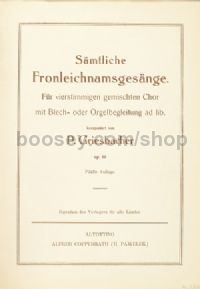 Griesbacher, Sämtliche Fronleichnamsgesänge (Mixed Choir)