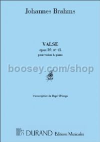 Valse Op. 39 No. 15 - violin & piano