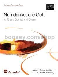 Nun danket alle Gott - Brass Quintet & Organ (Score & Parts)