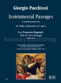 Instrumental Passages in melodic progression from Rognoni’s “Selva de’ varii Passaggi” for Violin
