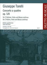 Concerto à 4 in G minor op. 5/8 G 124 - 2 violins, viola and basso continuo (score and parts)