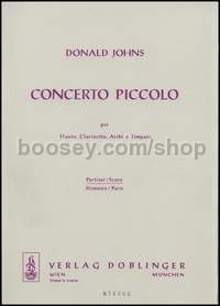 Concerto piccolo - flute, clarinet, string orchestra and timpani (score)