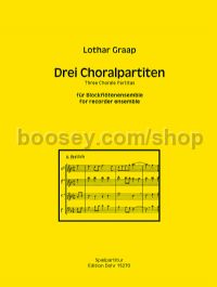 Three Chorale Partitas for recorder ensemble (playing score)