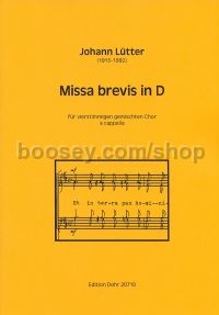 Missa brevis in D (choral score)