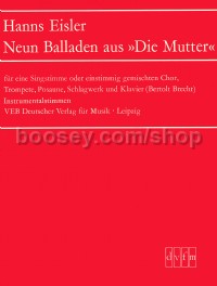 9 Balladen aus "Die Mutter" - voice & instruments (set of parts)